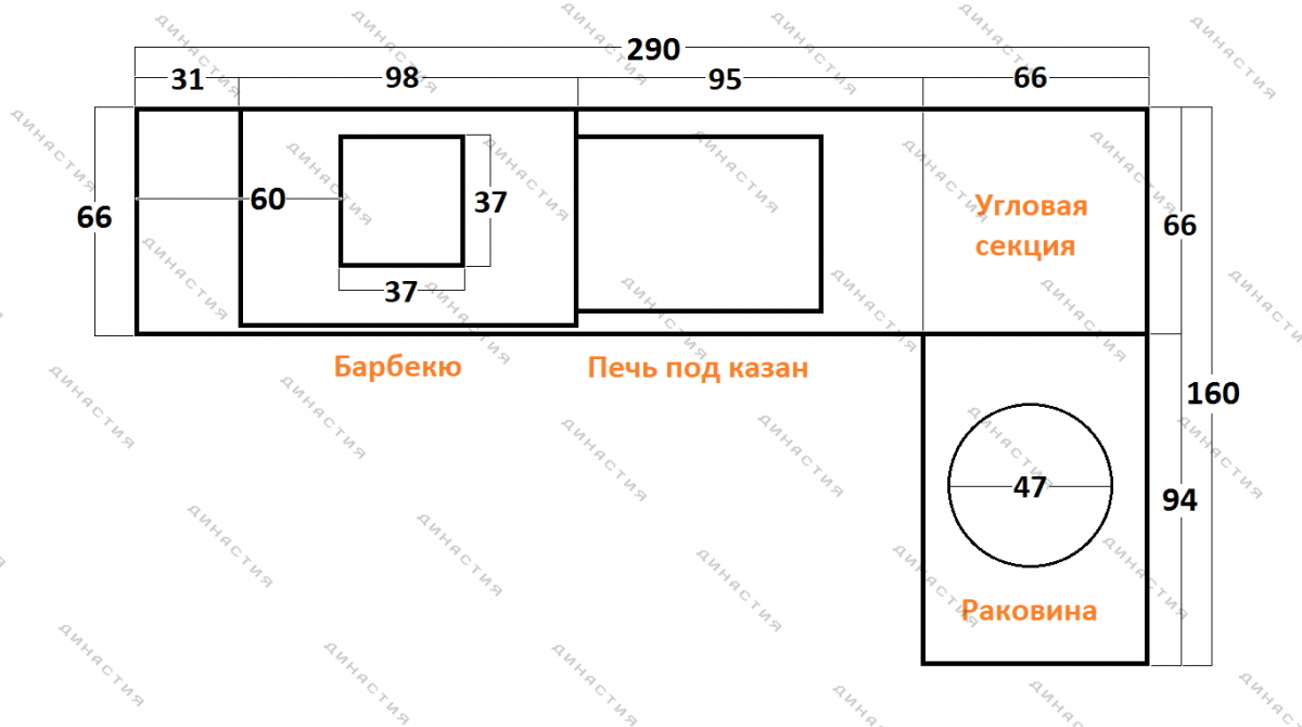 Печь Барбекю №19 от компании «Династия»