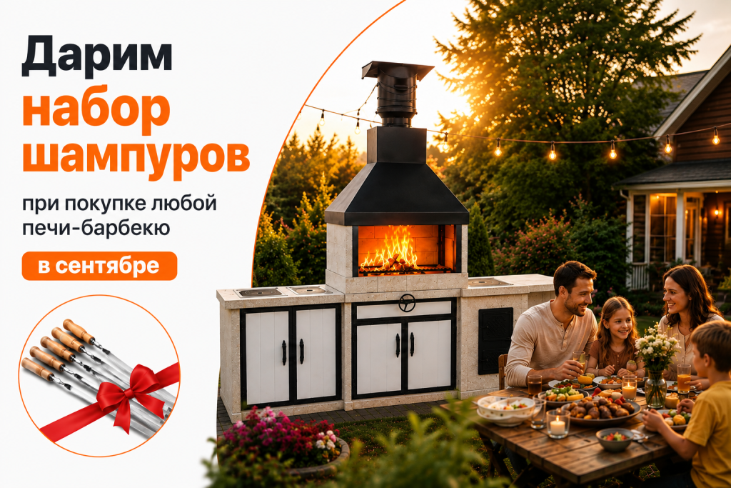 бесплатная доставка и установка печей-барбекю